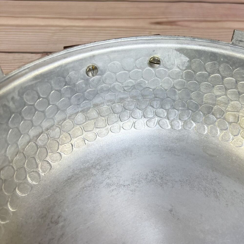 Vintage Puralum Italy Hammered Aluminum Casserole Dish Server w/Lid 8" MCM Retro - Picture 11 of 16